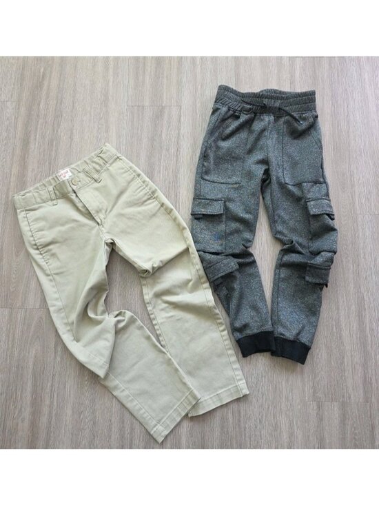 Mixed (Cat & Jack, Encrypted) Other - Boys Pants Bundle Size 8 Cat & Jack Chino + Gray Cargo Joggers Lot